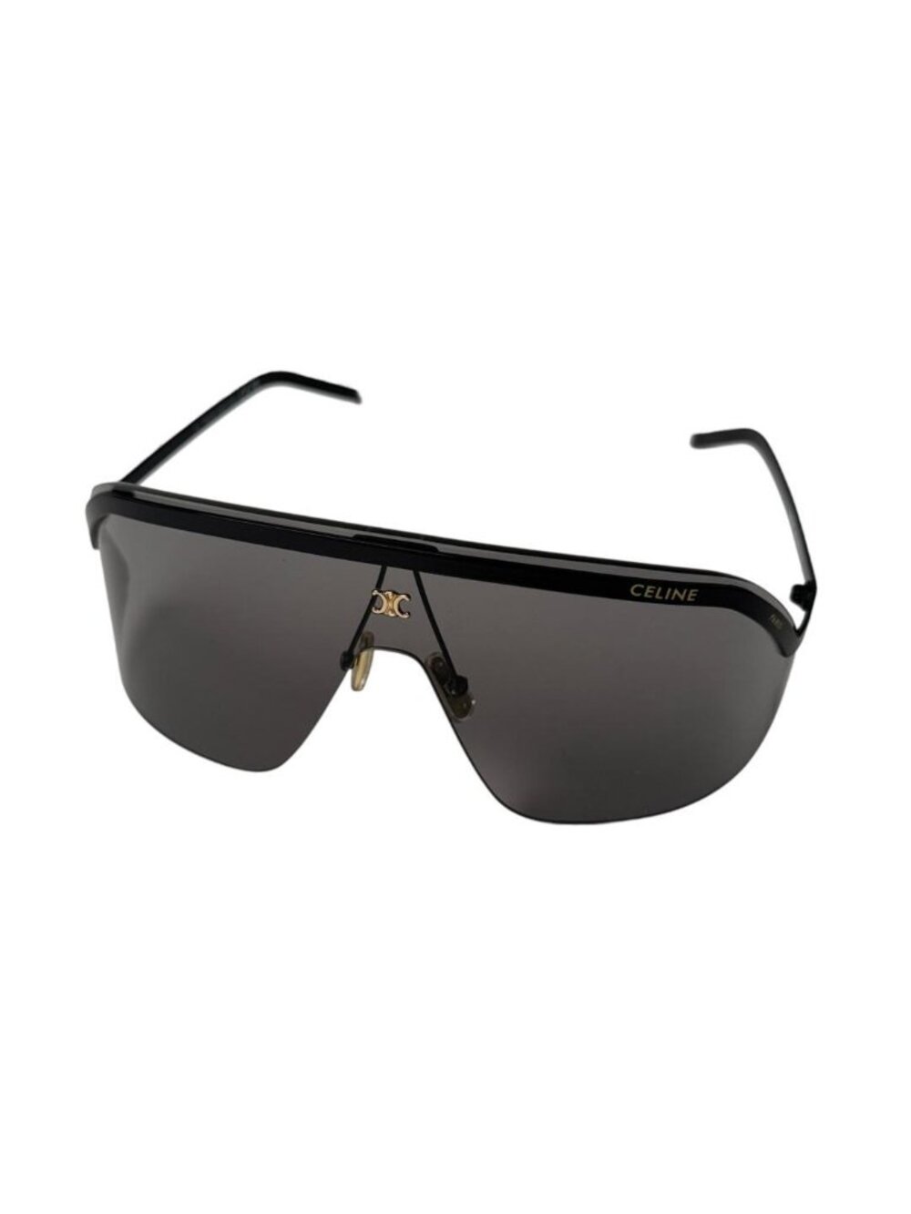 Celine Triomphe Shield Sunglasses Black Non Prescription Eyewear